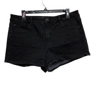 American Eagle Hi-Rise Shortie Black Denim Shorts Sz 14